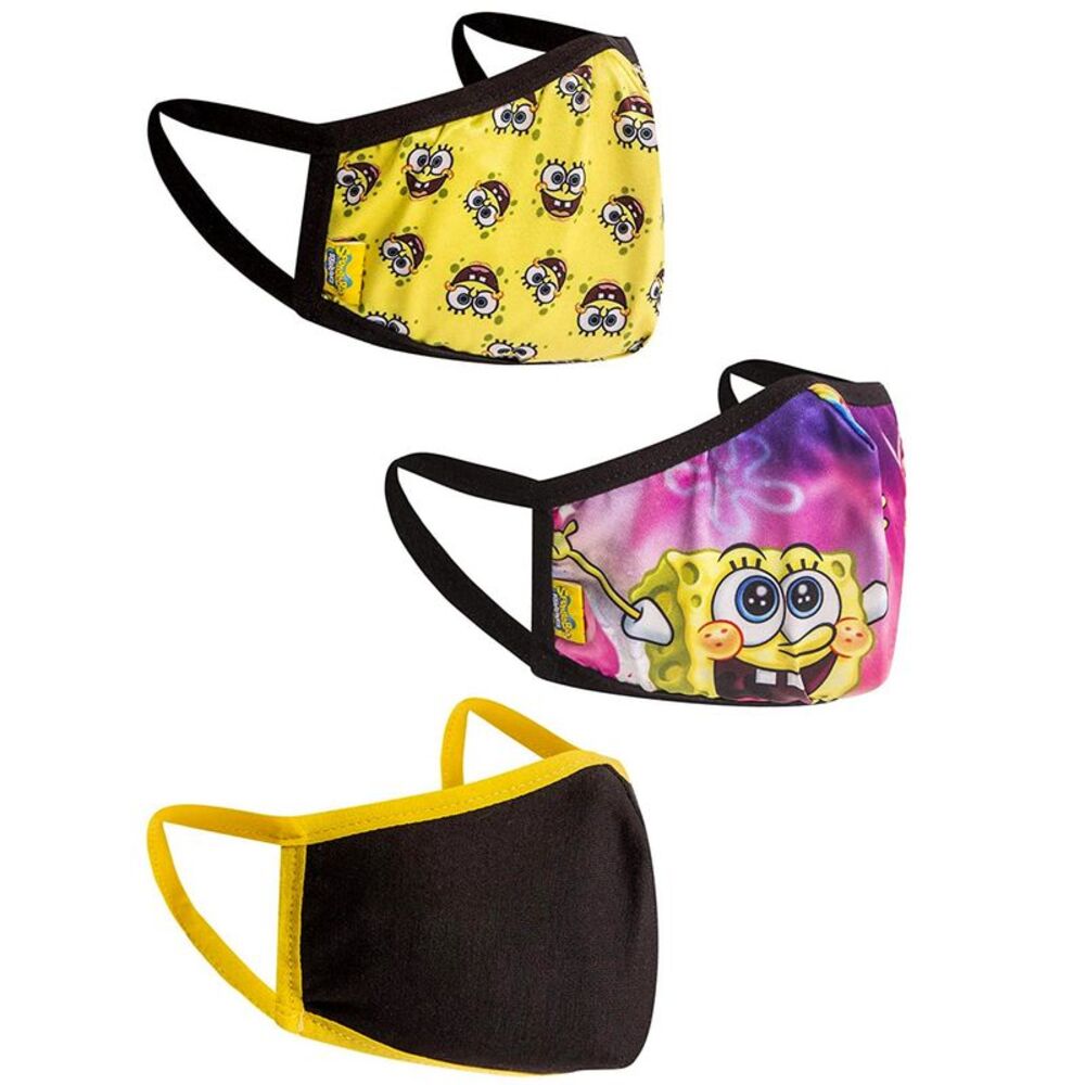 New Spongebob Squarepants Patrick Reusable Kids Face Masks Faces 3-Pack Set